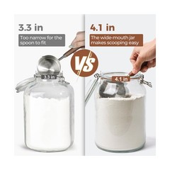 ComSaf 1.1 Gallon Glass Jars with Airtight Lids (138oz, Set of 2), … Fast Ship