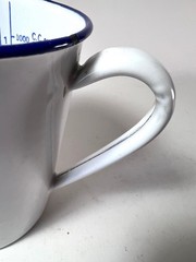 Vintage White Enamelware/Blue Medical Measuring Pitcher Cup – Gr. 1000 Oz 32