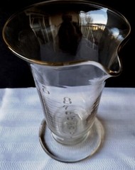 Antique Handblown Hand Etched Footed Apothecary Beaker