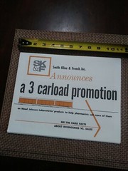 Vtg 1960’s Smith Kline & French Inc Promotional Flyer 3 Carload Promotion