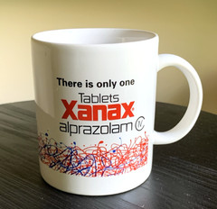 Xanax Mug Ceramic Vintage 1990’s Pharmaceutical Advertising Tablets Alprazolam