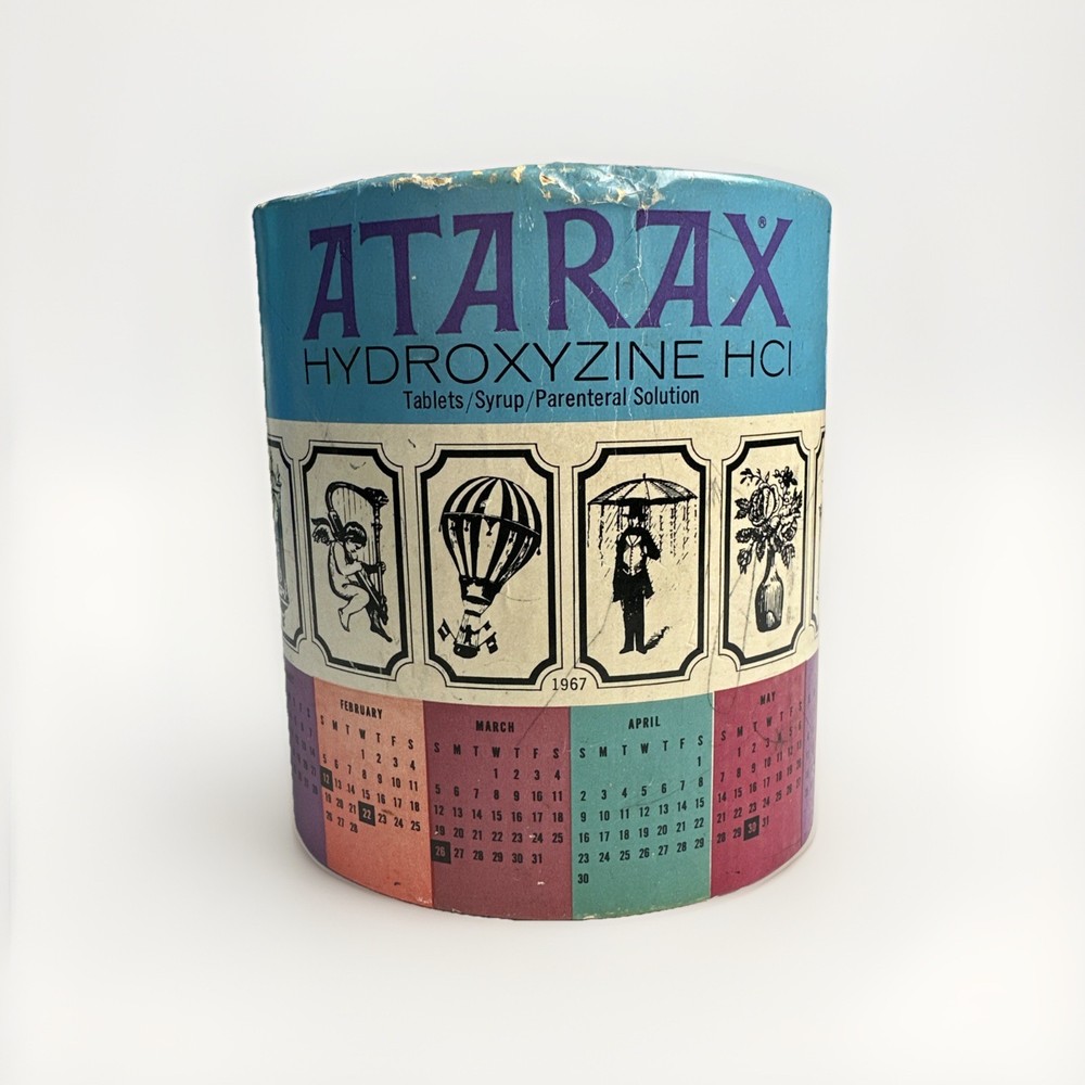 Vintage 1966 – ATARAX & Antivert Drug Rep Promotional Item – Pen Holder Cup