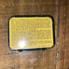 Vintage Anacin Twelve Tablets Empty Pocket Tin Advertising USA Jersey City NJ