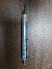 VIAGRA DRUG REP PEN BLUE HEAVY METAL RETRACTABLE REFILLABLE