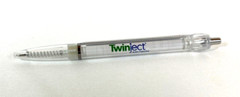 Twinject Drug Rep Collectible Pharmaceutical Clicker Pen w/ Pull Out Instruction
