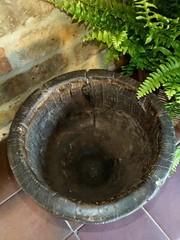 Large 17th Century apothecary hardwood mortar/Wassail Bowl? / carved detailing 