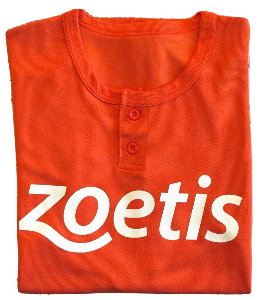 ZOETIS Collectible Orange Sports Shirt – Size Extra Large [XL] Short Sleeve