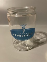 Profex Depressors Vintage Apothecary Glass Jar 1950s 1960s MCM Stainless Lid