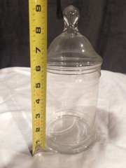 Vintage Apothecary Pharmacy Clear Glass Jar with Knob Lid
