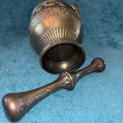 Vtg Heavy Brass Schering 5” Mortar & Pestle Coricidin Pharmacy Fraternities #OO
