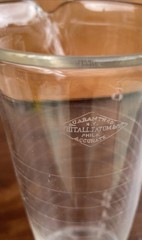 Antique Hand Blown Glass Laboratory Apothecary Beaker 5 1/2″ Whitall Tatum & Co.