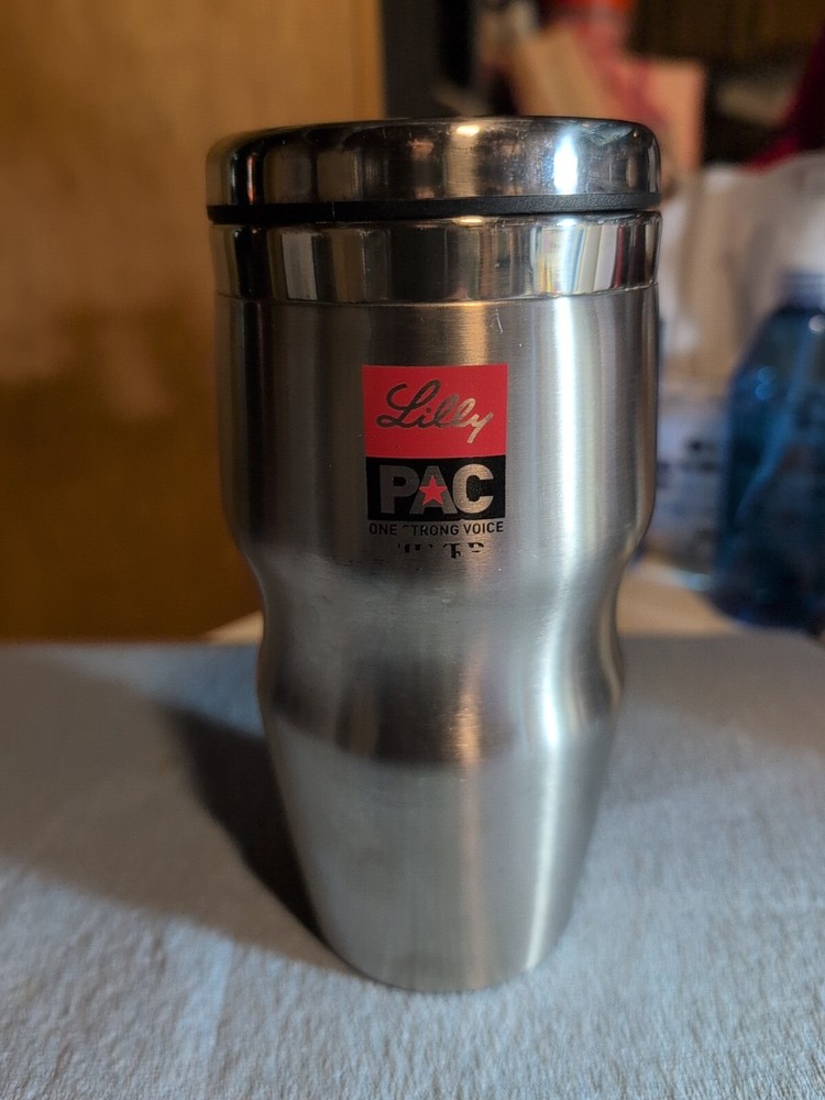Eli Lilly PAC Stainless Steel Coffee Travel Mug Rare Promo HTF rare