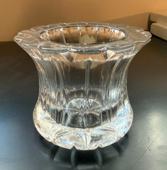 Vintage Crystal Glass Mortar & Pestle / Pill Crusher / Small Bowl – Heavy