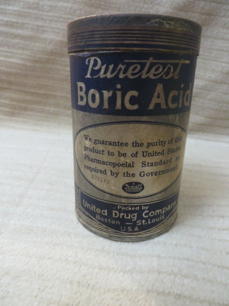 Vintage United Drug Puretest 4oz Cardboard with Tin Lid