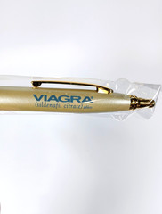 New Vintage Viagra Medical Advertising Pens In Plastic Sleeve Lot Of 4 NOS Works