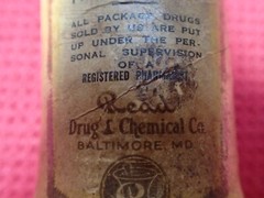 Vintage Read Drug & Chemical Co. Prepared Chalk Container Pharmacy Store