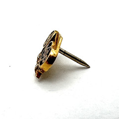 MERCK MSD lapel pin or tie tack – 14K yellow gold w/ 2 diamonds OC Tanner pharma