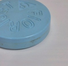 Vintage Fioricet Tablets Pill Box Container Plastic Screw Top Pharmaceutical