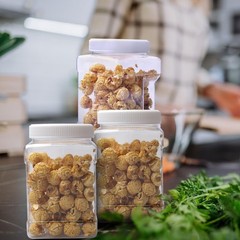 18 Pack Clear Plastic Storage Jars with Lids,27 oz Easy Grip Handles Plastic …