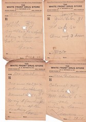 (26) Physician’s Prescriptions Early 1900’s Hand Written White Front Drug Store
