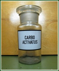 Vintage Medical Science Glass Bottle,Germany,CARBO ACTIVATUS