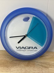 Viagra Clock Pfizer Blue White Drug Rep Marketing Promo Pharma Advertising Vtg