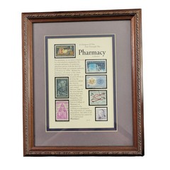 Framed History Of Pharmacy Stamps Jack Rabbit Professional Frame Pharmacist