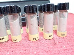 Vintage Rare Set of Carborundum Co. Sample Display Set of Grit Sizes