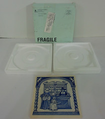 Burroughts Wellcome Co Delft Holland Blue & White Pharmacy Pill Tile 1988 #16