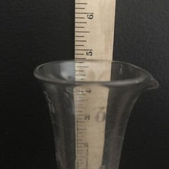 1940’s Mortar Pestle Clear Glass Beaker Apothecary Etched Footed Spout Mixology