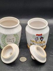 Vintage Set Of 2 Apothecary Jars. West Germany. Allen Ausston Herr.