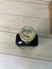 Vintage PISO’S Chloroform Cough Syrup Medicine Bottle Rare Original Box Amber