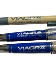 VTG Viagra Promo Ballpoint Pens Lot Of 3 Pharmaceutical Rep Advertising 2 Work