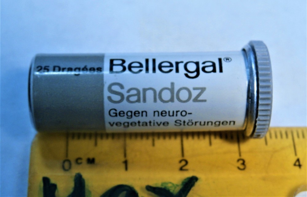 Vtg SANDOZ BELLERGAL barbiturate, pharmacy Swiss pharmacy Swiss