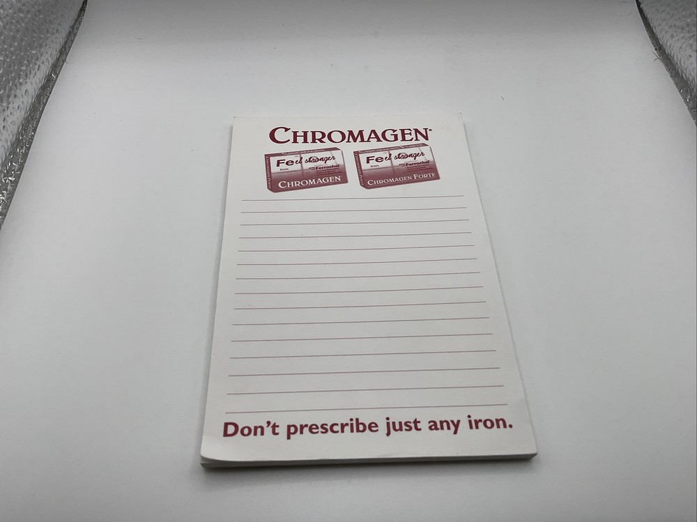 Chromagen Iron Tablets Drug Rep Note Pad ~ Lot Of 1 ~ Sticky Notes~b25
