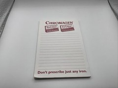 Chromagen Iron Tablets Drug Rep Note Pad ~ Lot Of 1 ~ Sticky Notes~b25