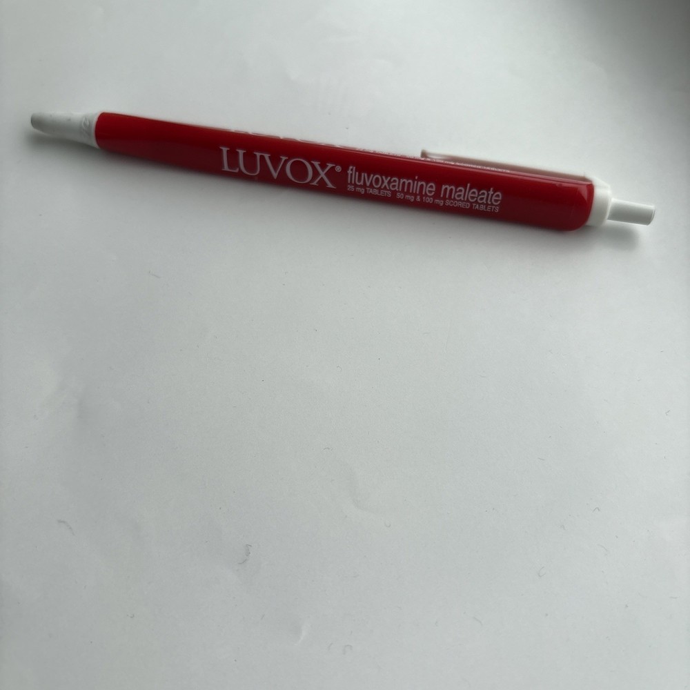 VTG Ballpoint LUVOX Pharma Promo Advertising Triangular Pen Red
