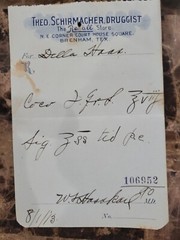 File Box & 97 antique prescriptions (1913) – Opium, Morphine, Dionin, Codeine