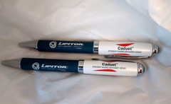LIPITOR CADUET Drug Rep Pharmaceutical Heavy Metal Twist Barrel Pen Lot SET OF 2