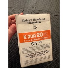 K-Dur 20 Potassium Key Pharmaceuticals Drug Rep Swag Mug Straw 1992 NOS
