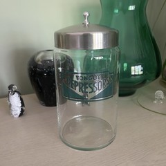 VTG Profex Medical Office Apothecary Jar w/ Lid Art Deco Tongue Depressors
