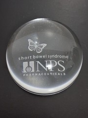 Rare NPS Pharmaceuticals Paperweight Short Bowel Syndrome SBS Butterfly Logo