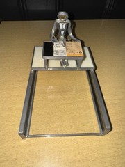 Vtg Carl Goeller Doctor Industrial Note Holder Metal Medical Sculpture Office