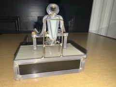 Vtg Carl Goeller Doctor Industrial Note Holder Metal Medical Sculpture Office