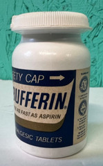 Bufferin Tablets Vintage Medicine Plastic Bottle-A4