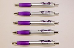 5 New Pharmaceutical Zyprexa Plastic Pens Purple on Silver