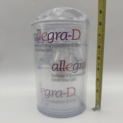 DRUG REP RARE ALLEGRA-D CLEAR PLASTIC/ACRYLIC CANISTER Set of 5 Pharmaceutical