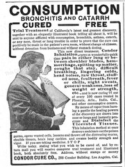 1907 Condor Inhalation NEW CURE Ad Consumption Bronchitis TRIAL TREATMENT CA