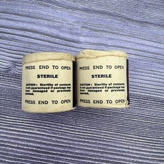 2 VTG J&J Johnson & Johnson Red Cross Bandage Medical Unused & Bandage Antique