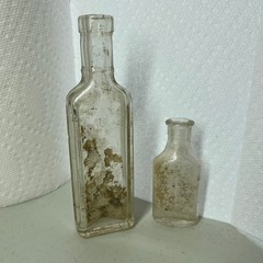 Antique Apothecary Medicine Bottles Lot of 2 Clear